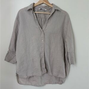 Zara linen blend button down